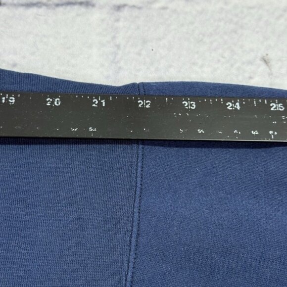 Vintage 90s Habitat Wilderness Hoodie M Embroidered Wolf Plaid Lined Hood Navy - Picture 5 of 16